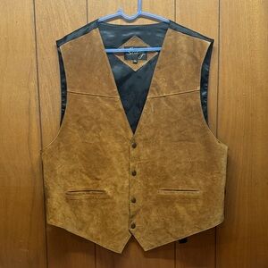 Scully Black and Brown Leather Vest